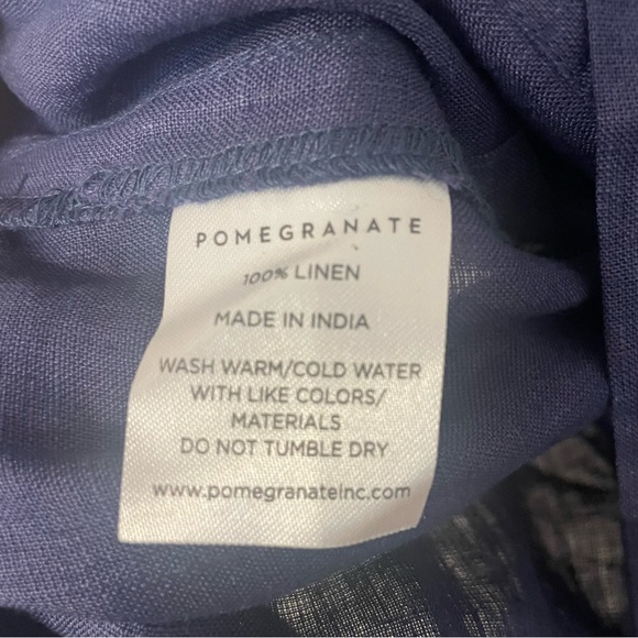 NWOT Women’s Anthropologie Pomegranate Navy Blue Linen Dress Size Small - Picture 4 of 4
